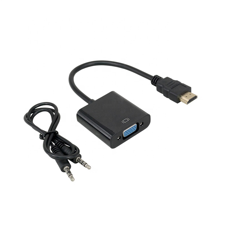 Adaptador HDMI a VGA con 3.5mm Audio Jack y Micro USB Fuente de Alimentación,1080P Convertidor Adaptador Portátil para DVD HDTV PC Laptop