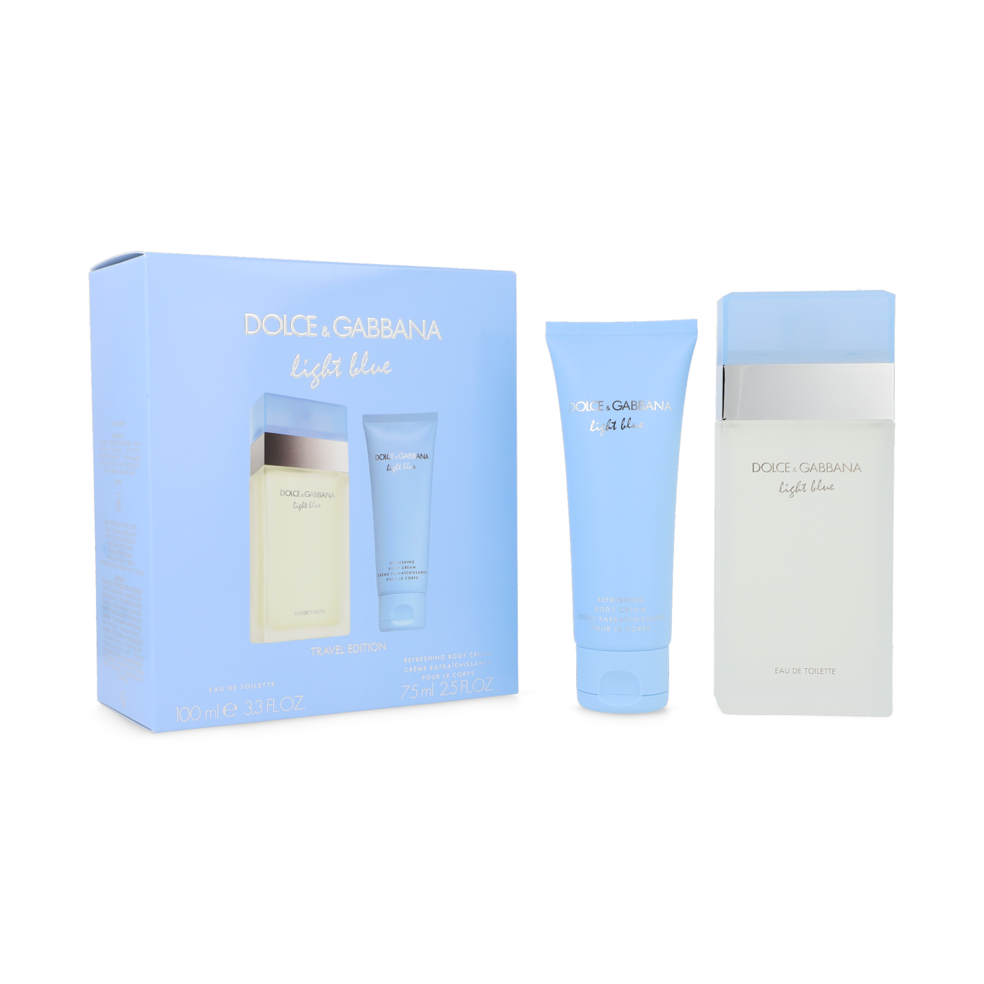 SET DOLCE & GABBANA LIGHT BLUE 2PZS 100ML EDT SPRAY/ BODY CREAM 75ML