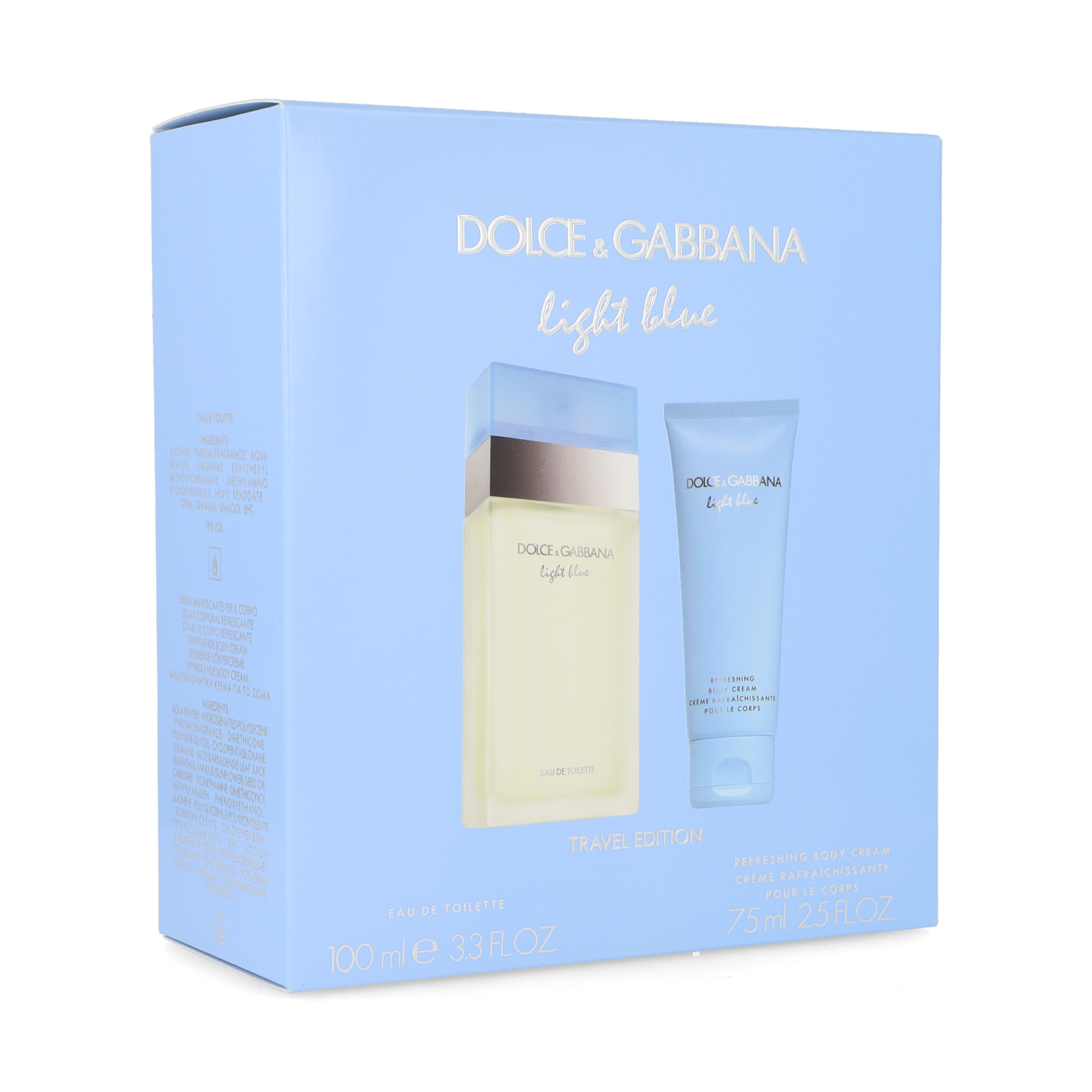 SET DOLCE & GABBANA LIGHT BLUE 2PZS 100ML EDT SPRAY/ BODY CREAM 75ML