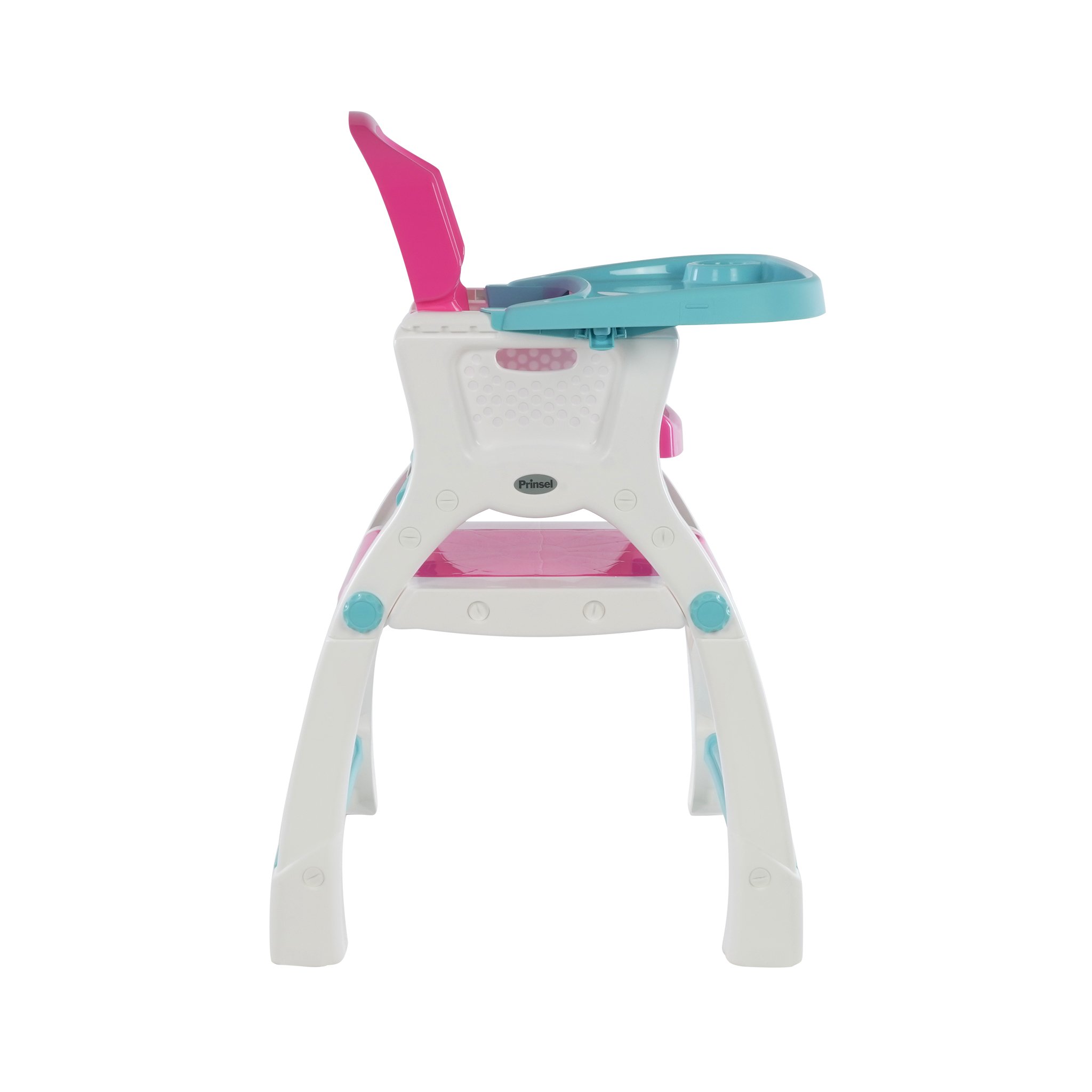 Silla Periquera Bebe Prinsel Caddy 2 En 1 Mesa Actividades Rosa/Gris