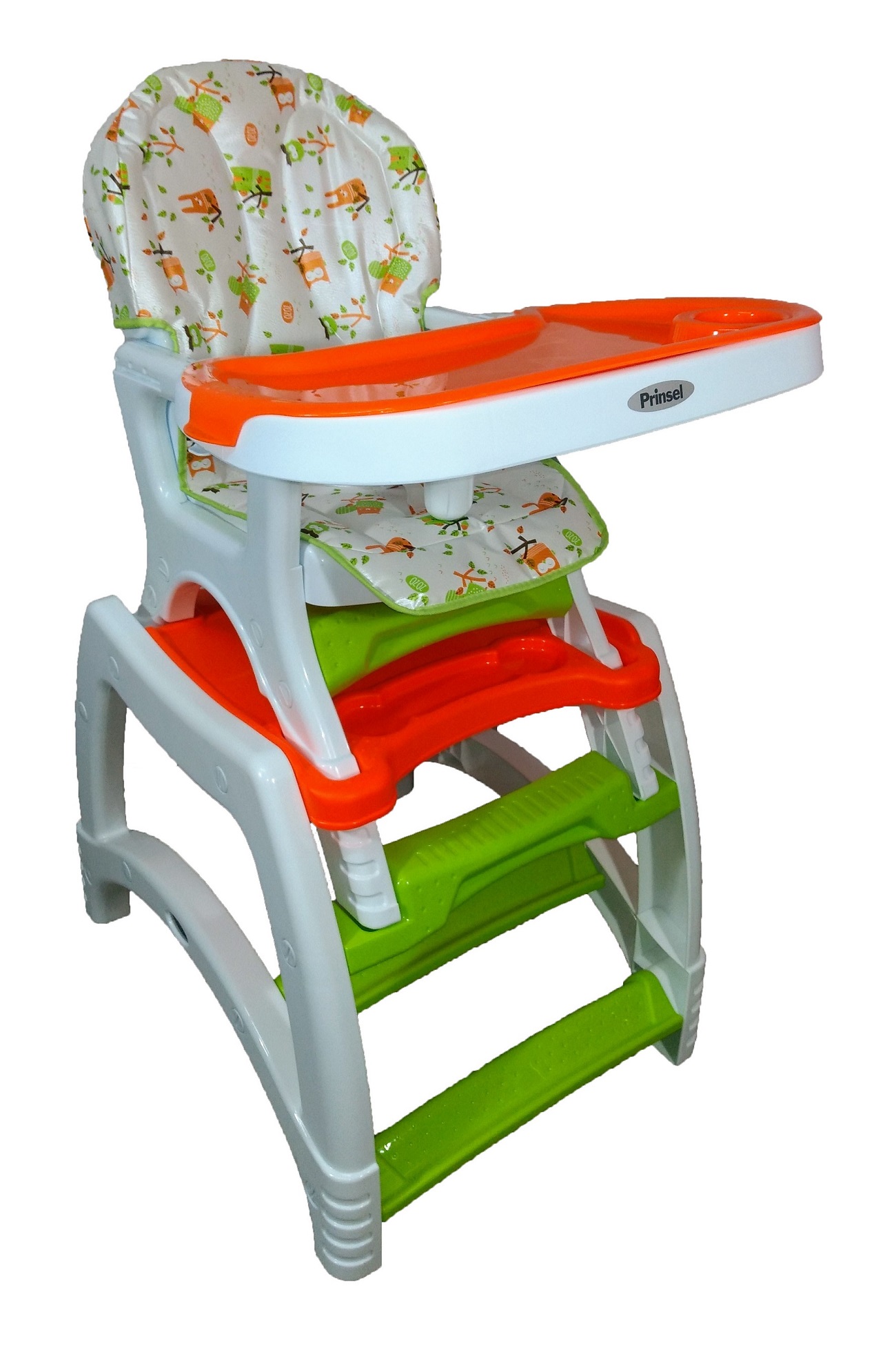 Silla Periquera Bebe Prinsel Kinder 2 En 1 Escritorio Buhos Blancos Color
