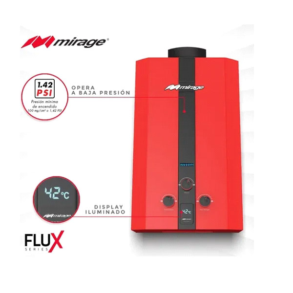 Calentador De Agua De Paso Mirage De 10 Lts Mbf10bb Rojo 