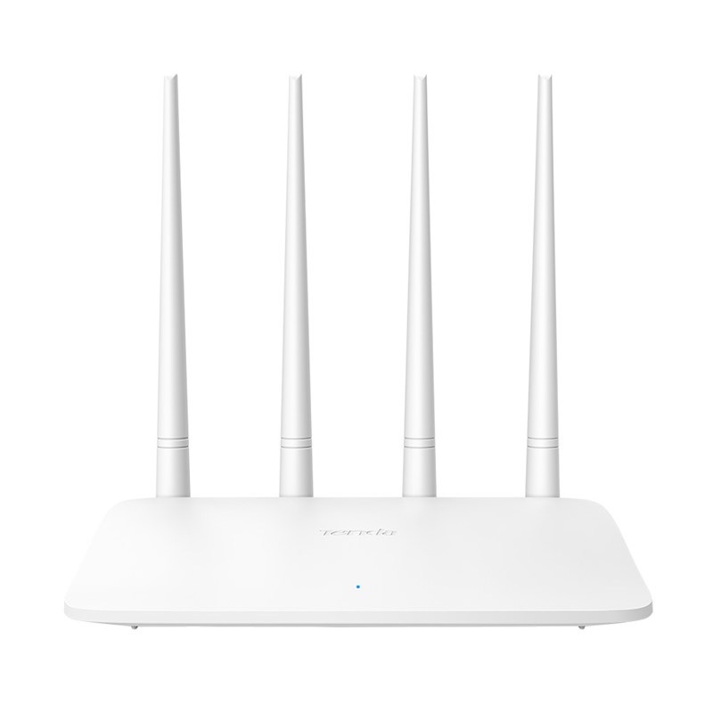 Router Wireless Blanco 4 Antenas Modem F6 Puertos 4 RJ45Enthernet Indicador LED PC Lap