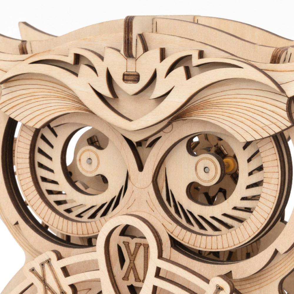 Rompecabezas 3d Reloj Buho Robotime Madera .