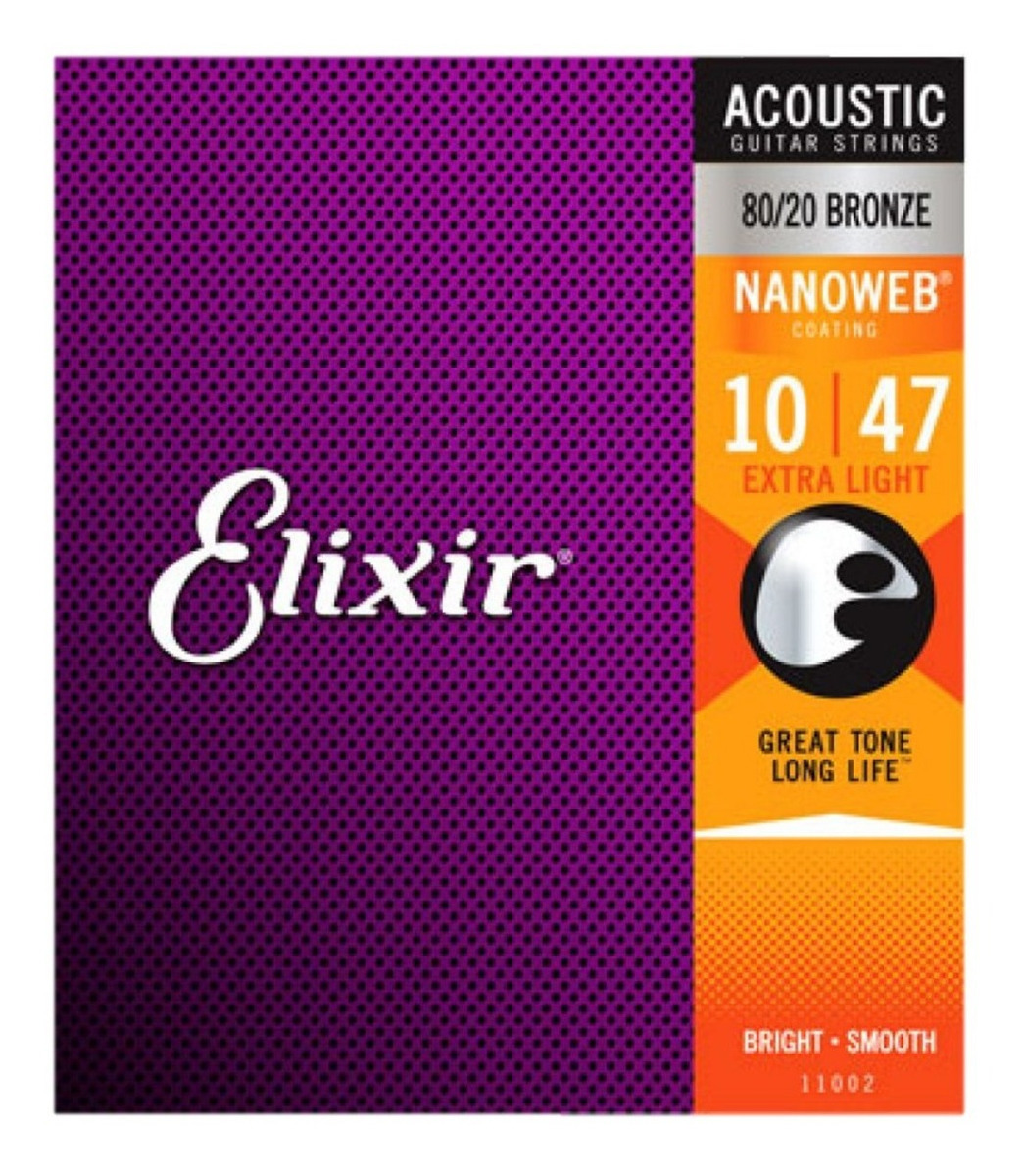 Paquete De Cuerdas P/guitarra Acustica 10/47, Elixir 11002.