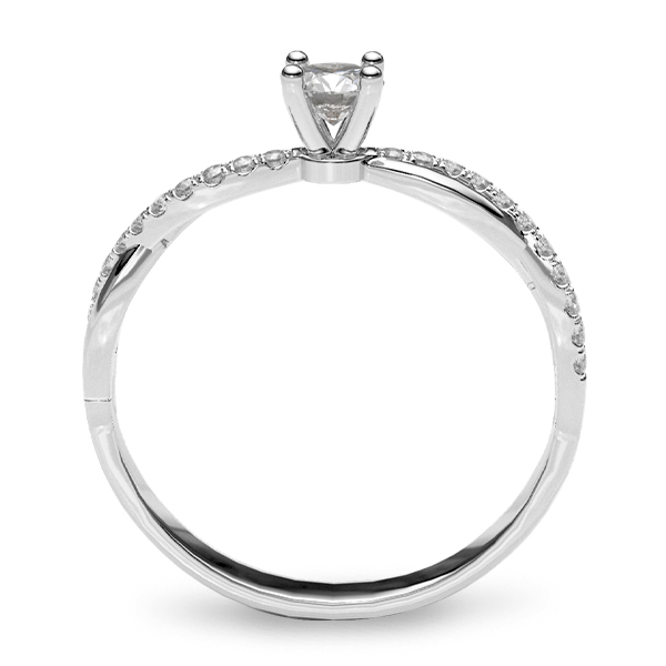 Anillo de Compromiso con 37 puntos Diamante Natural Certificado Oro 14K Amelie Joyas