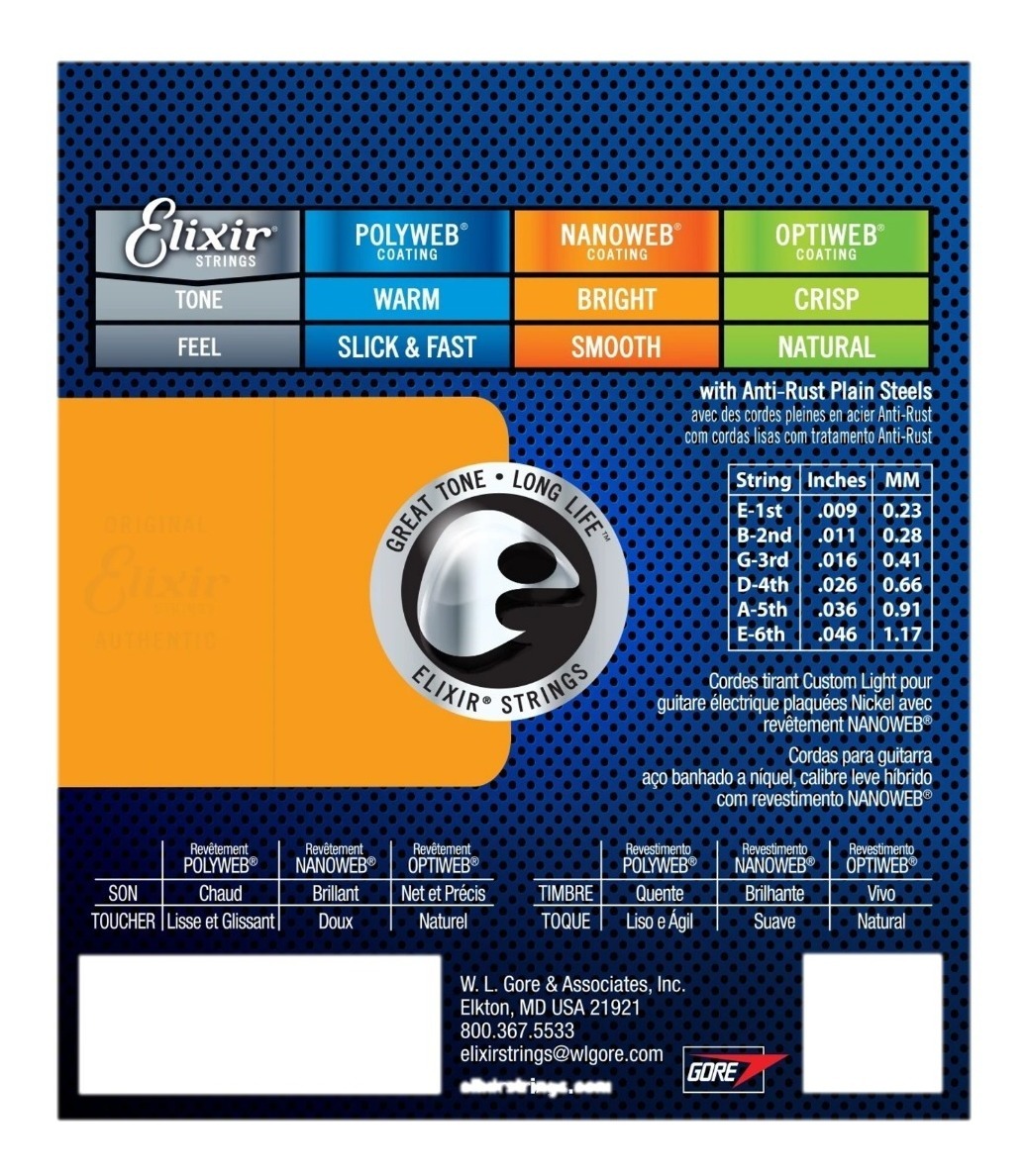 Juego De Cuerdas Para Guitarra Eléctrica Elixir 12027