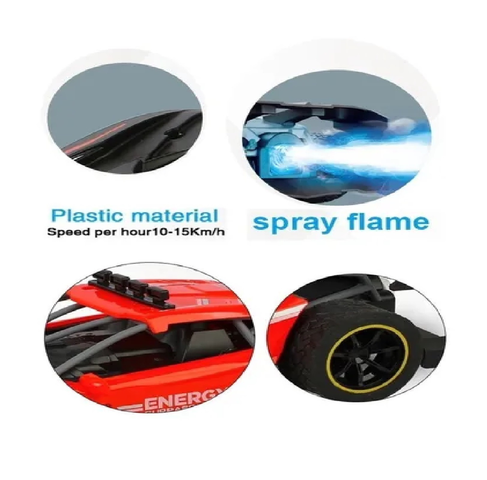 Carro Sport Radio Control Spray Runner 2.4 Humo Regalo Niños Rojo