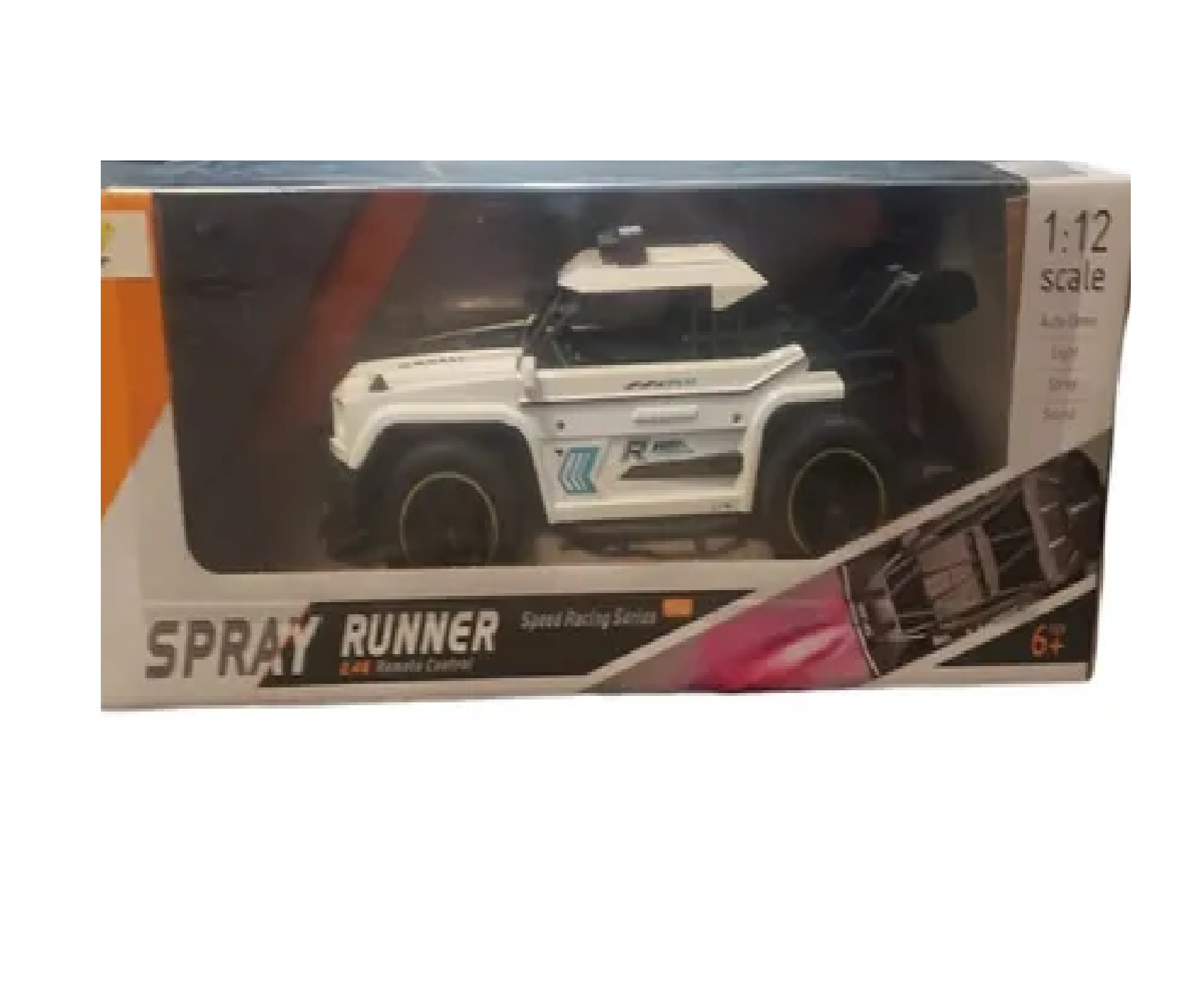 Camioneta Carrera Velocidad Luz Sonido Spray Runner R/c 2.4 Blanco