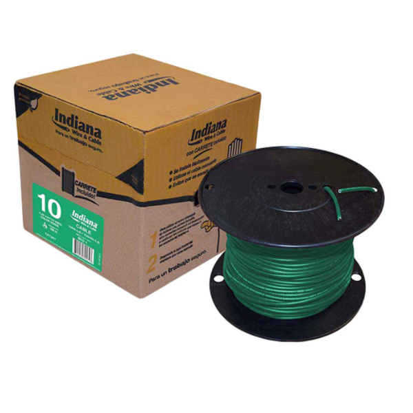 Cable indiana thw-ls/thhw-ls tipo 10 awg. 100 % cobre rollo de 100 m. 600 v. Verde