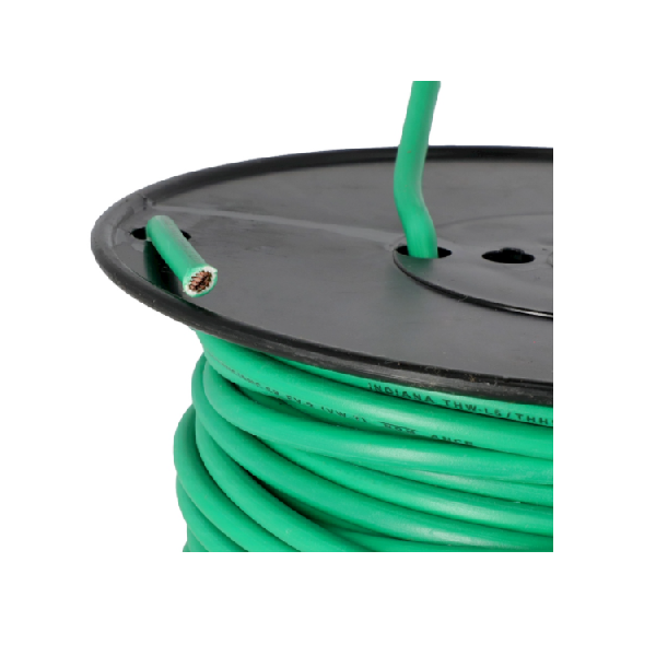 Cable indiana thw-ls/thhw-ls tipo 10 awg. 100 % cobre rollo de 100 m. 600 v. Verde