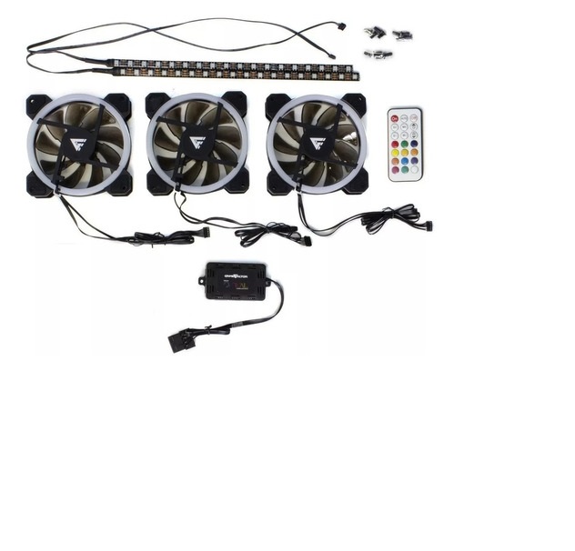GAME FACTOR  Kit 3 Ventiladores GAME FACTOR 120MM 