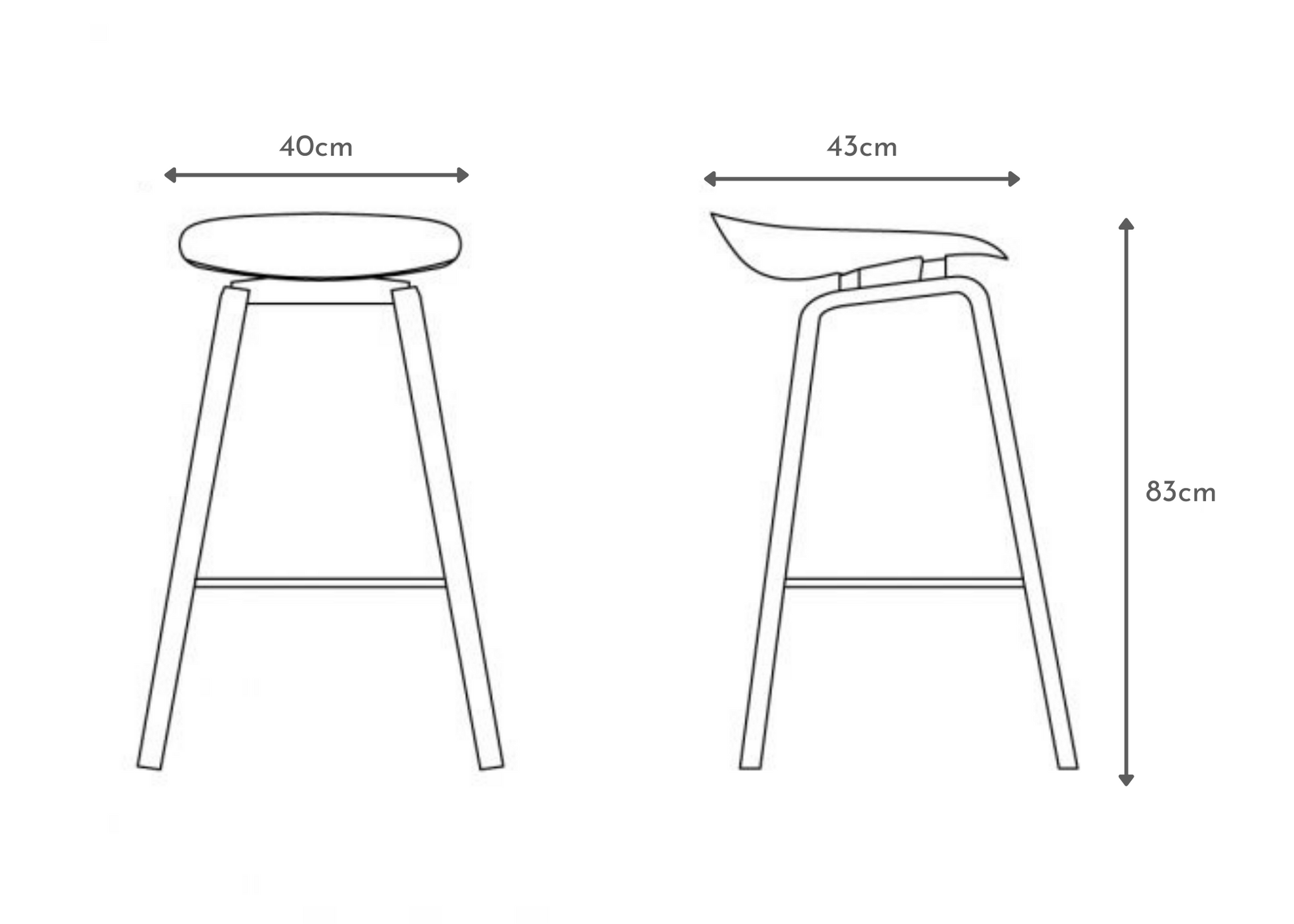 Silla banco alto nordico