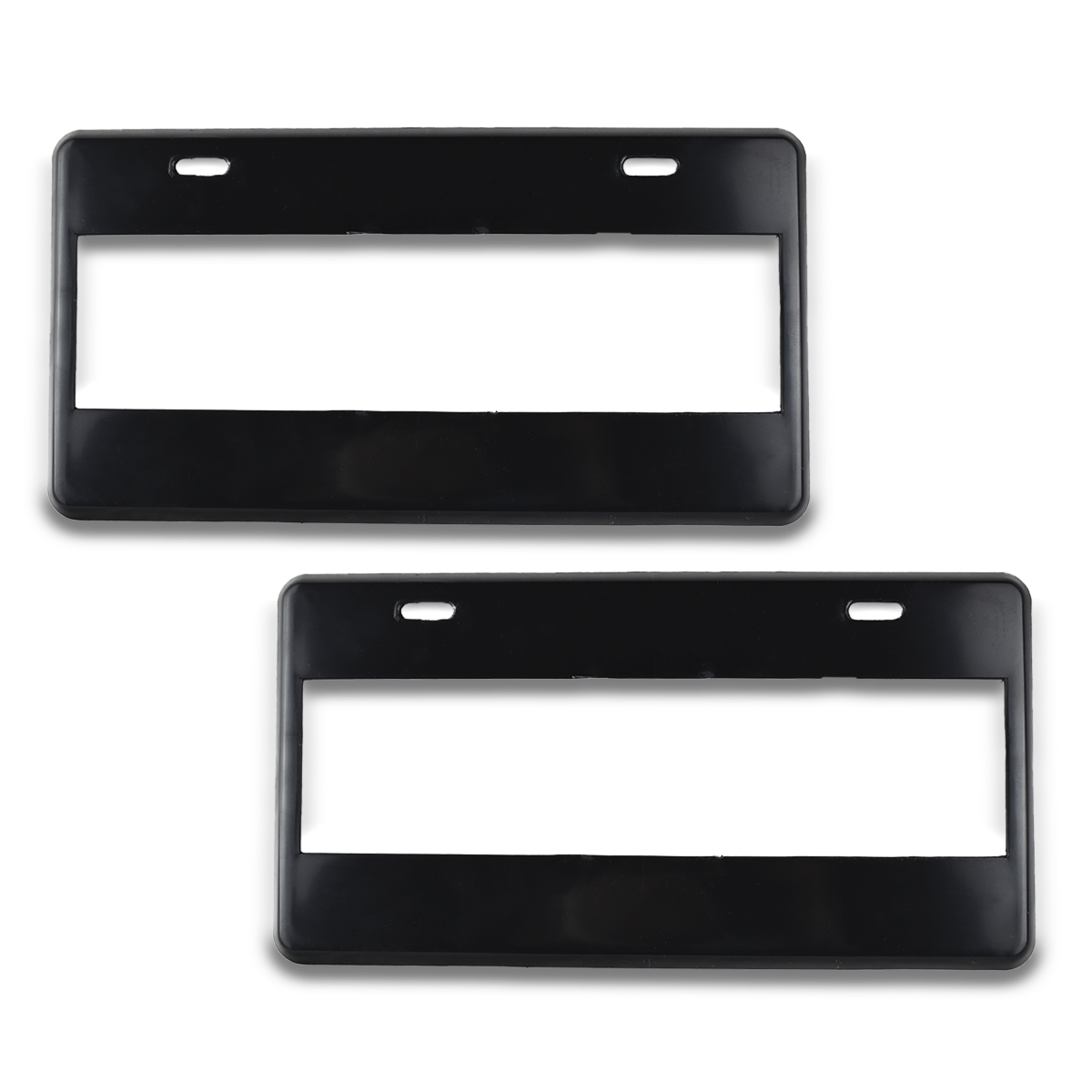 Par Porta Placas Negro Liso Personalizable Plástico