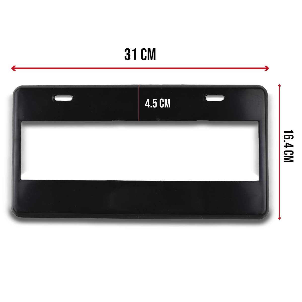 Par Porta Placas Negro Liso Personalizable Plástico