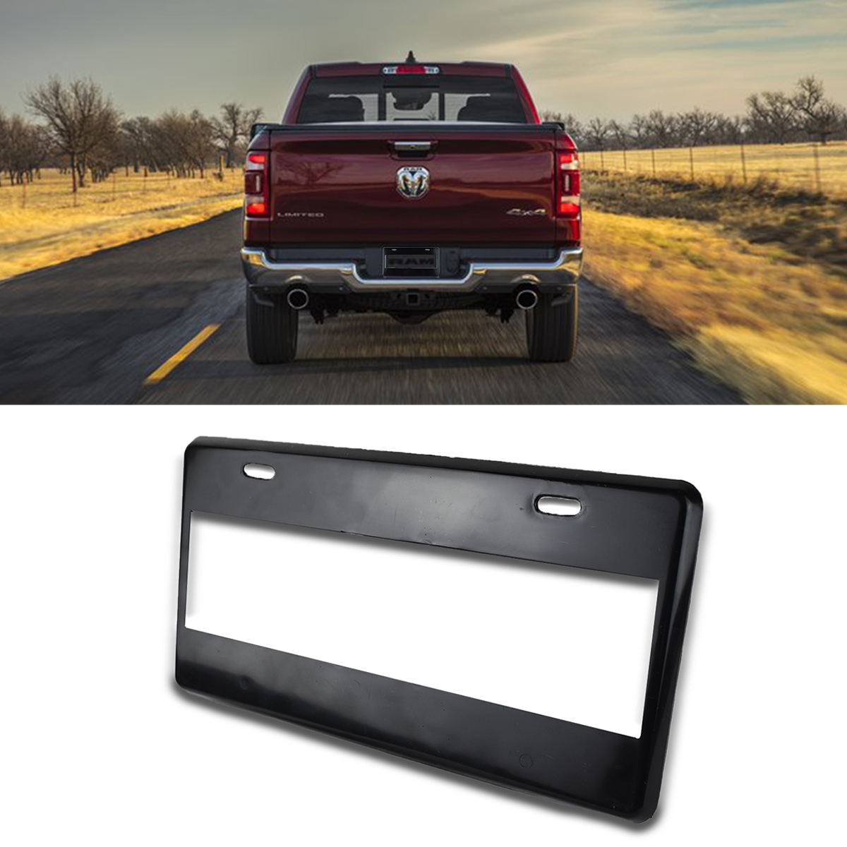 Par Porta Placas Negro Liso Personalizable Plástico