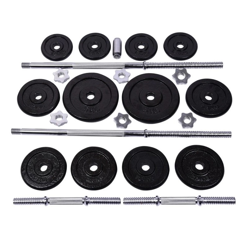 Pesas 40KG Set Con Barras y Discos Athletic Works