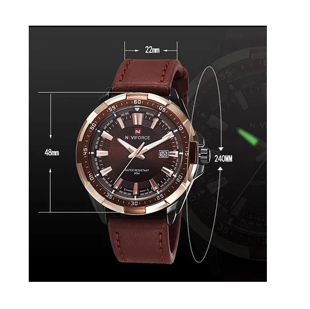 Reloj Hombre Naviforce Piel Negocios De Lujo Original Nf9056