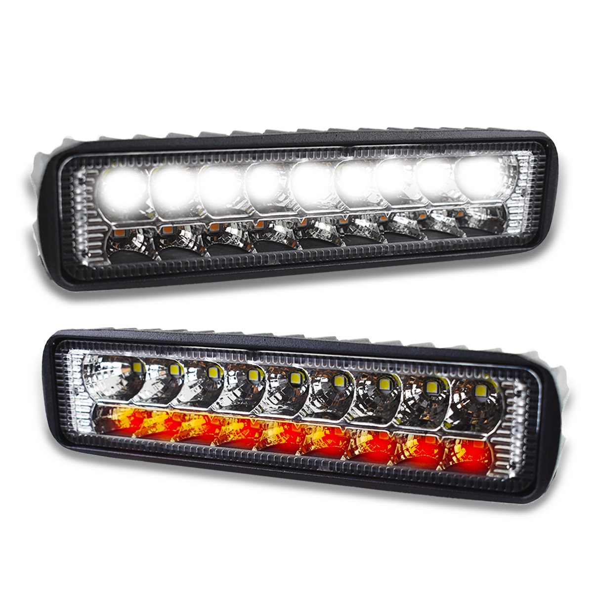 Par Faros 18 Hiper Led Barra Blanco Con Ámbar-tunix