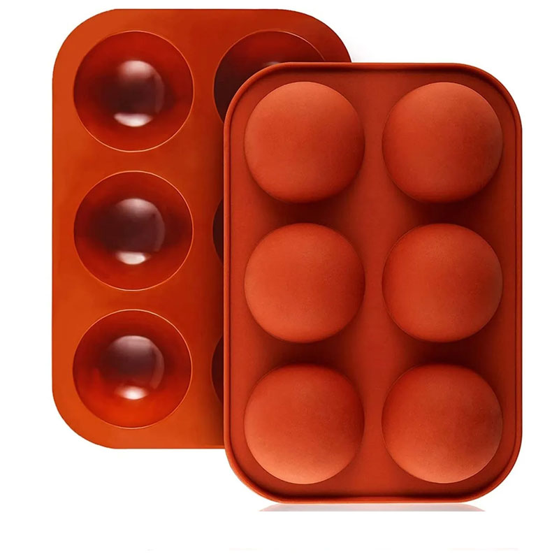 Molde De Silicon 6 cavidades Set 4 Plantillas Media Esfera Para Postres Chocobombas y Repostería
