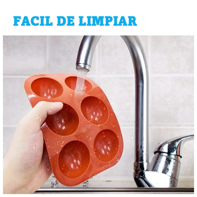 Molde De Silicon 6 cavidades Set 4 Plantillas Media Esfera Para Postres Chocobombas y Repostería