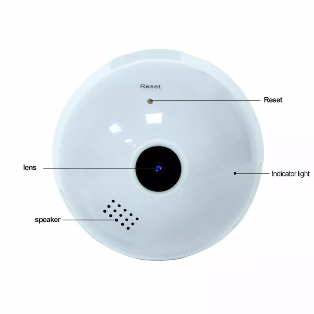 Camara De Seguridad Wifi Tipo Foco, Vista Panoramica 360, Espia 960 HD