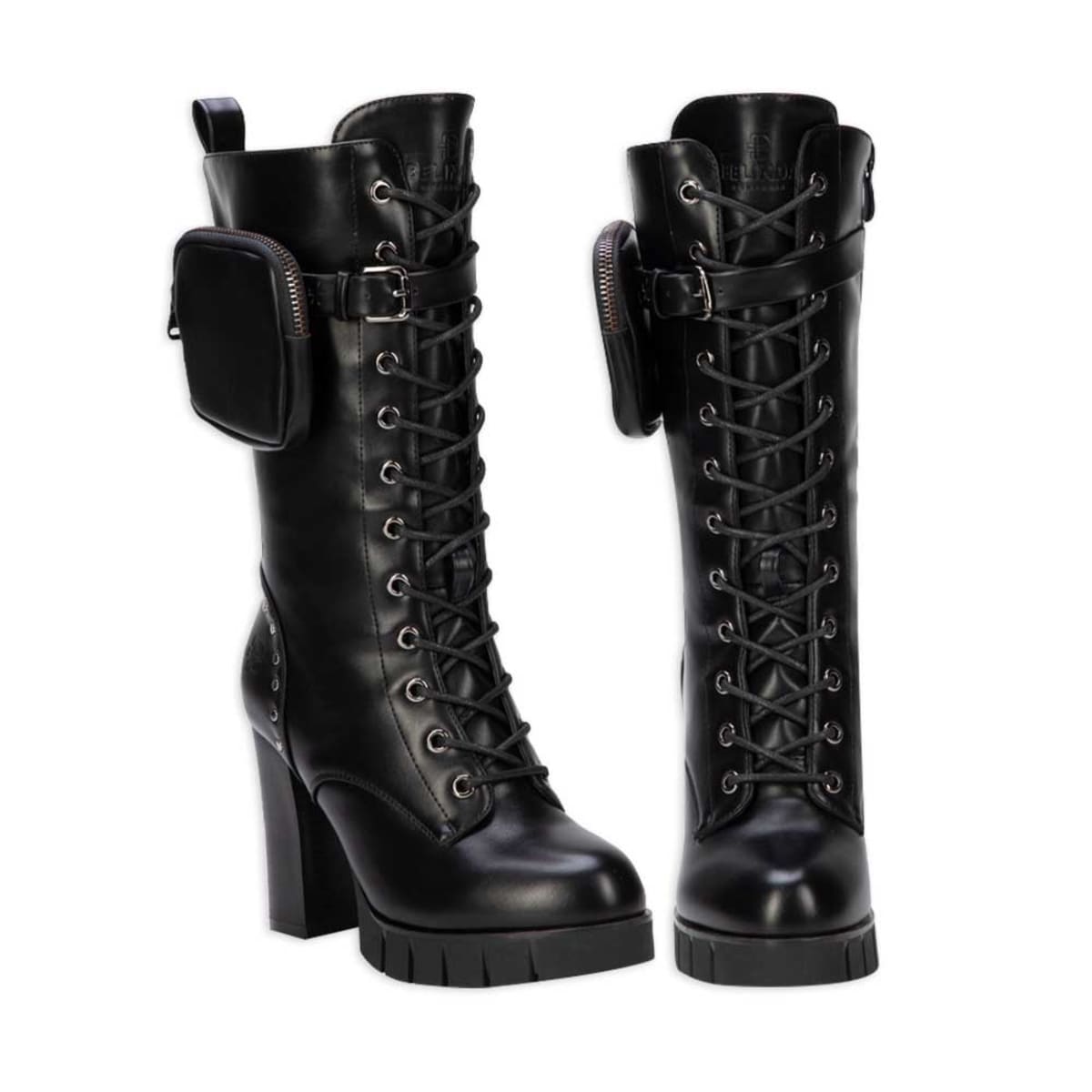 Botas de vestir para mujer marca Belinda Peregrin, negras, diseño original y elegante, mod. 993456