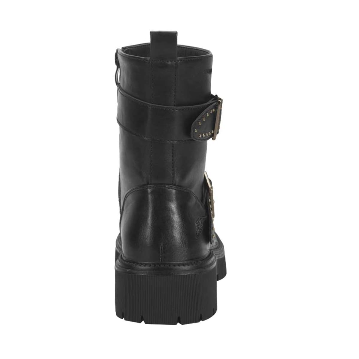 Moto bota Goodyear negra para mujer, con correas y hebillas, modelo 3501 993528
