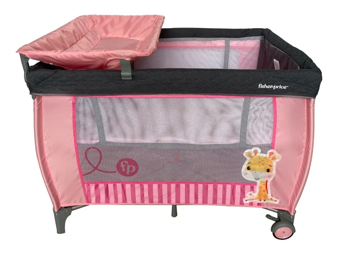 Cuna Corral Para Bebe Fisher Price Dixie 2 Niveles Rosa