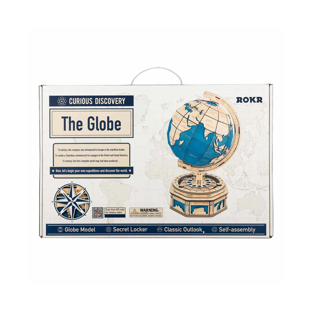 Rompecabezas 3d Globo Terráqueo Robotime Madera.