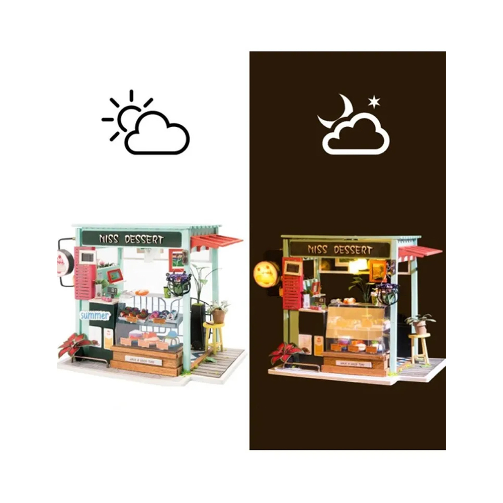 Rompecabezas Casa Miniatura Estación de Helados Madera.