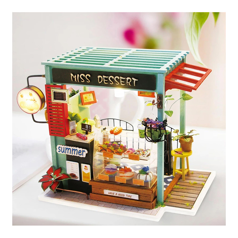 Rompecabezas Casa Miniatura Estación de Helados Madera.