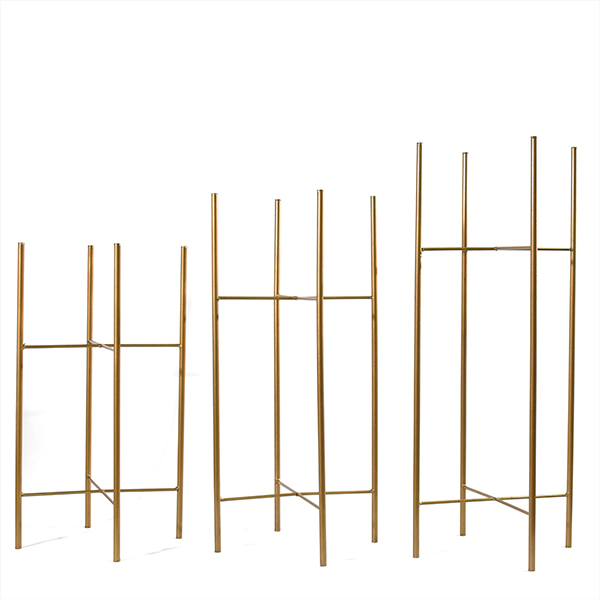 Set 3 Macetas Negras Modernas Con Base Metal Int/ext.