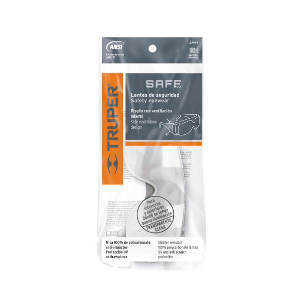 Lentes De Seguridad Mica Transparente Truper 14252