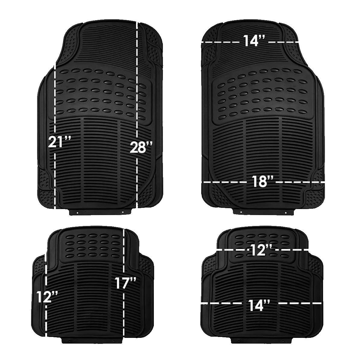 Tapete Automotriz Universal Uso Rudo Juego De 4 Piezas