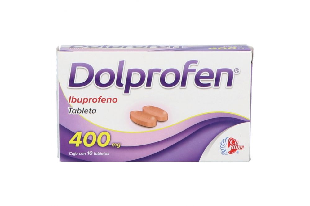 Dolprofen, Ibuprofeno de 400mg, Caja Con 10 Tabletas