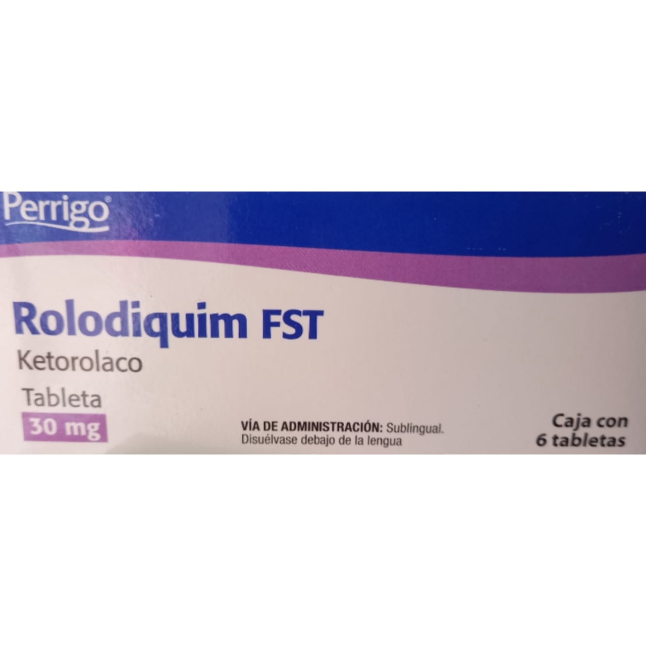 Rolodiquim FST, Ketorolaco Sublingual Tableta  30mg con 6
