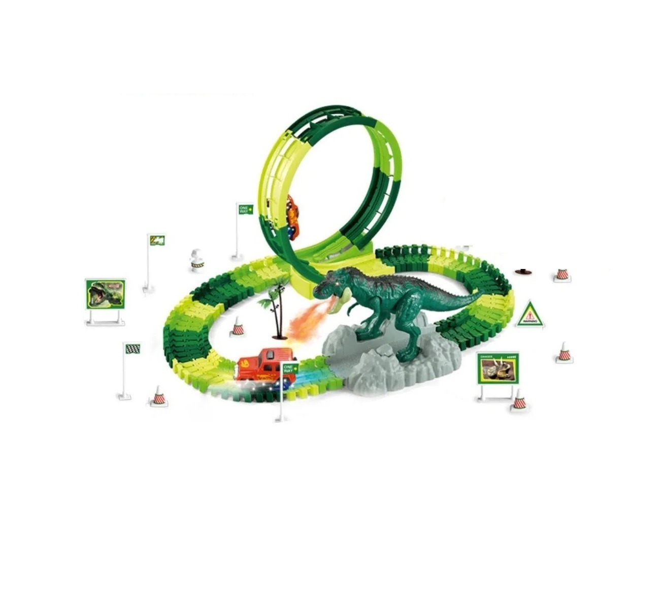 Pista De Carreras Dinosaurio Spray Track 105 Pza 245 Cm Niñ@