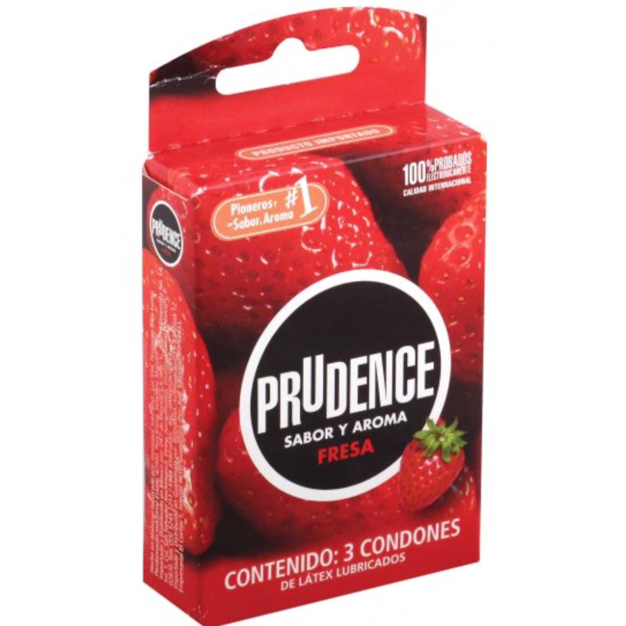 Preservativos Produnce, Lubricados Sabor y Aroma a Fresa (3 piezas)