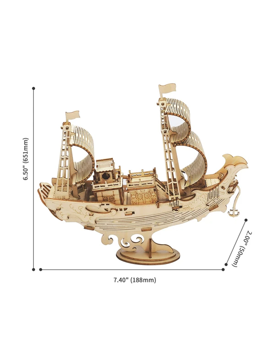 Rompecabezas 3d Barco Japones Robotime Madera