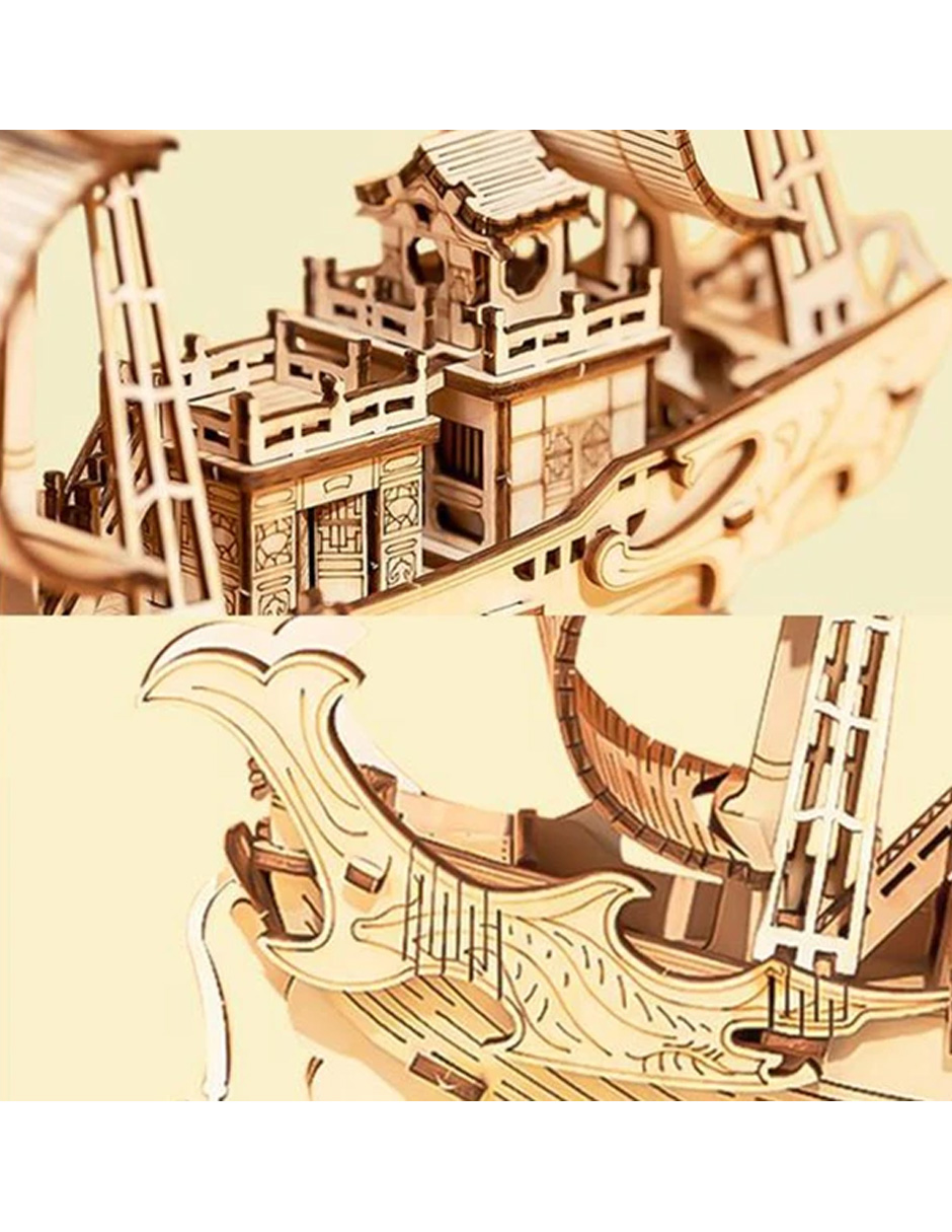 Rompecabezas 3d Barco Japones Robotime Madera