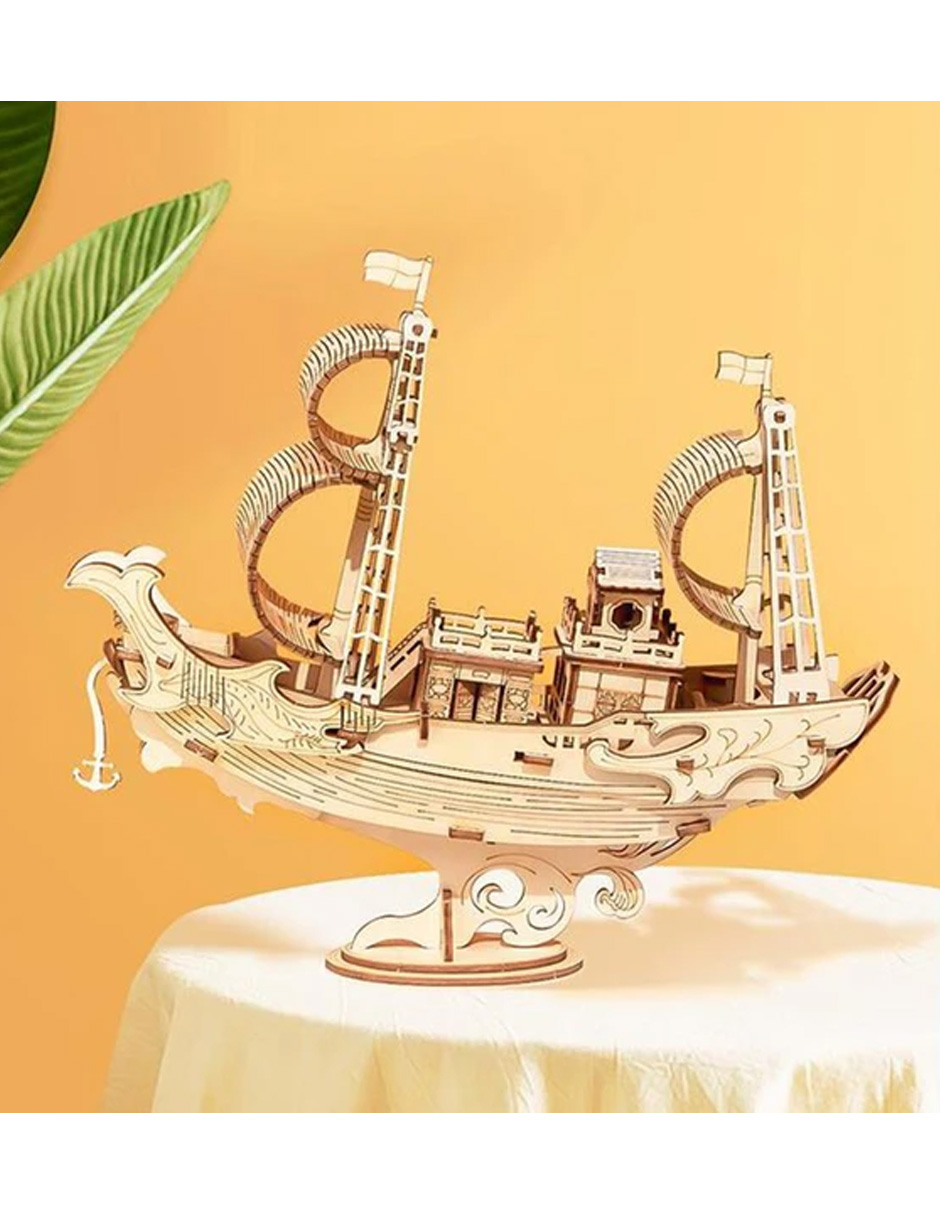 Rompecabezas 3d Barco Japones Robotime Madera
