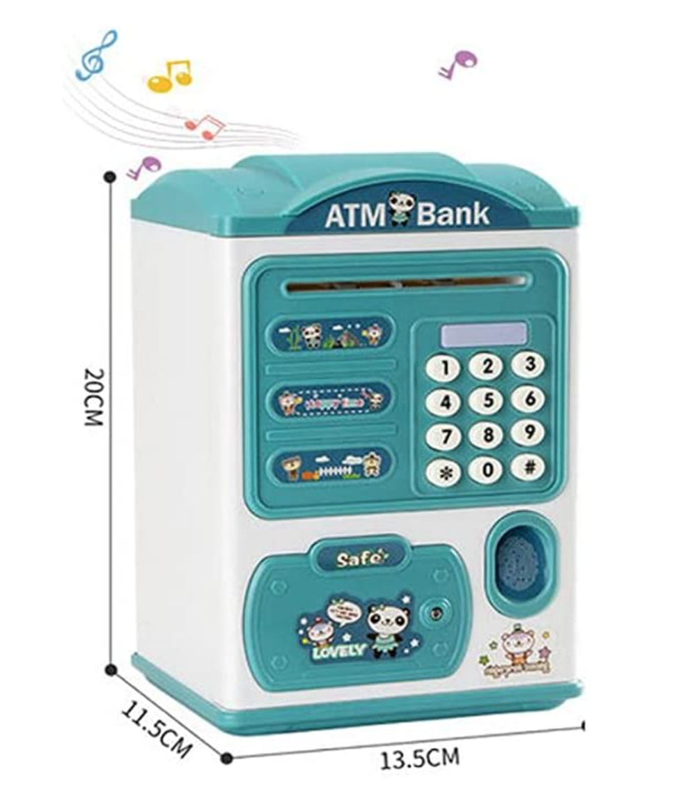 Mini cajero automático ATM máquina de Regalo para niños, con código electrónico, Contador de Dinero, Caja de Seguridad, para niños y niñas, con Cierre de contraseña