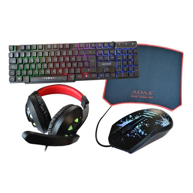Kit Gamer con Teclado, Audífonos, Mouse y Mouse Pad / Master / MC-KITGAMEPRO