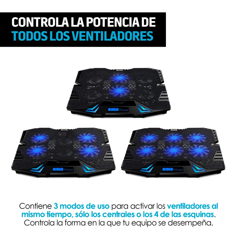 Ventilador y Soporte para Laptop Gamer de 6 Velocidades Redlemon