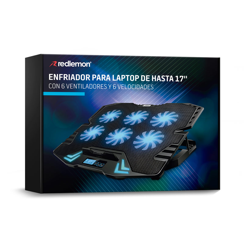 Ventilador y Soporte para Laptop Gamer de 6 Velocidades Redlemon