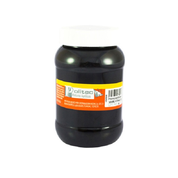 PINTURA ACRÍLICA POLITEC L300 500 ML NEGRO INTENSO