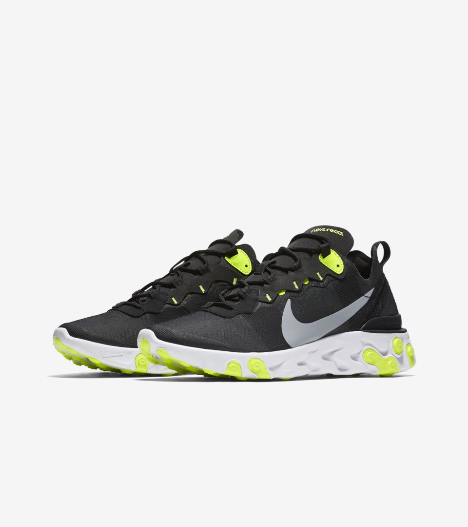 Nike React Element 55 Black Wolf Grey Volt