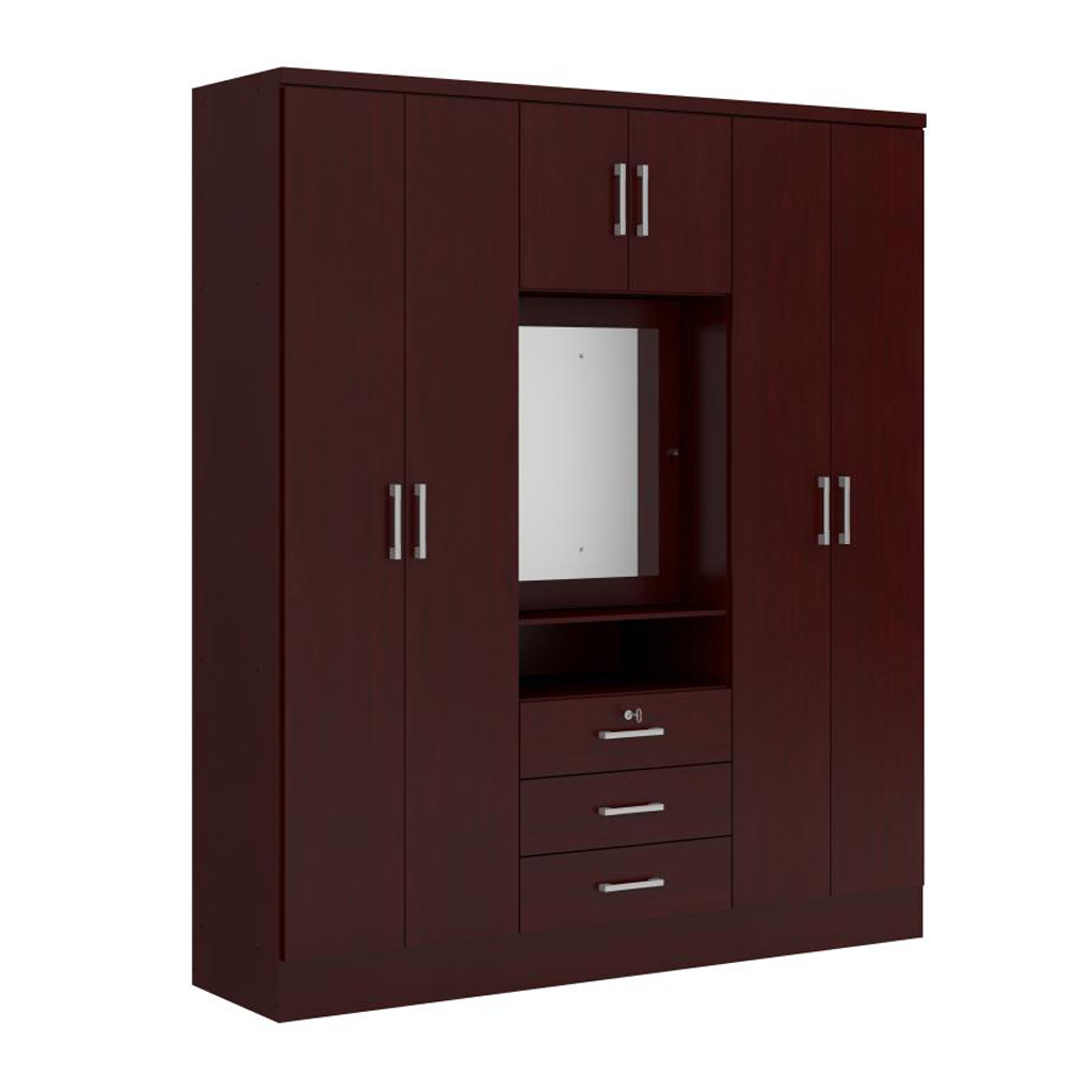 Ropero Closet Bertolini 588 7 Puertas 3 Cajones   Caoba