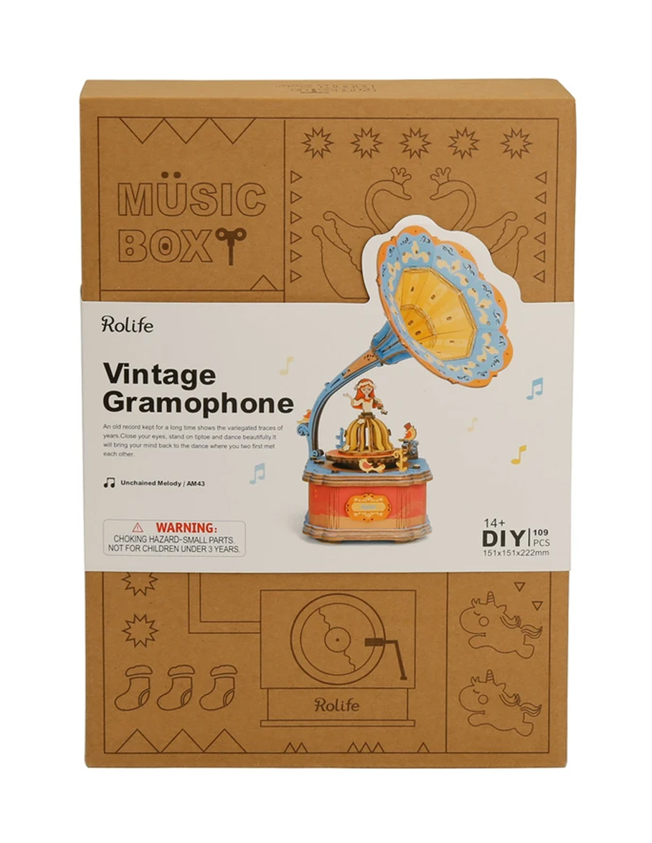 Rompecabezas 3D Gramafono Madera ROBOTIME